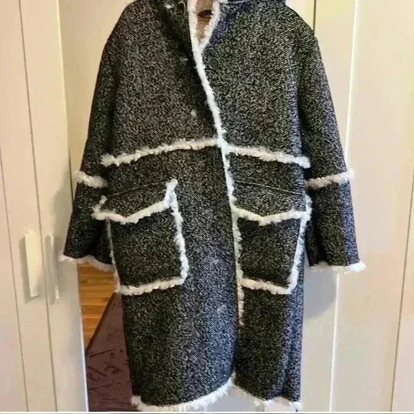 NWT Rare Zara SRPLS Shearling Coat XS
